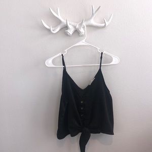 Black Tank with Tie Front